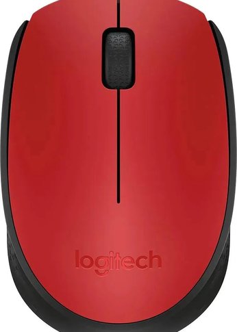 Мышь Logitech M171 красный/черный оптическая (1000dpi) беспроводная USB для ноутбука (2but)