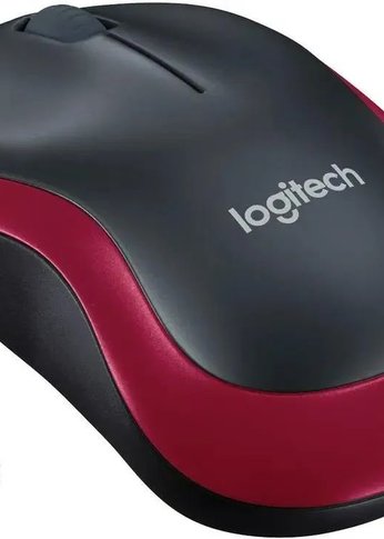 Мышь Logitech M185 оптическая беспроводная USB красный/черный (910-002633)