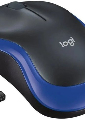 Мышь Logitech M185 синий/черный беспроводная оптическая (1000dpi) (910-002632)