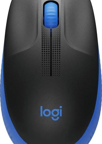 Мышь Logitech M190 черный/синий оптическая (1000dpi) беспроводная USB (2but)