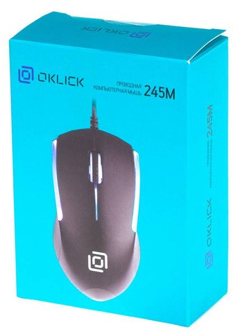 Мышь Oklick 245M черный оптическая (1000dpi) USB (3but)