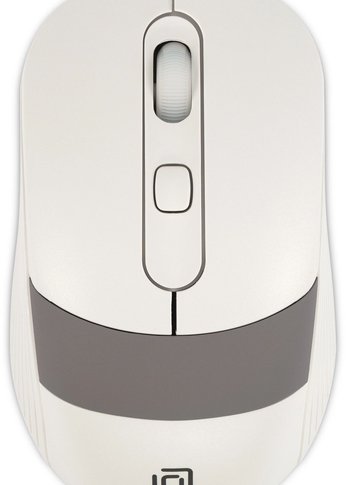 Мышь Oklick 310M белый/серый оптическая (2400dpi) USB для ноутбука (4but)