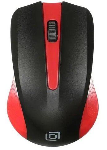 Мышь Oklick 485MW черный/красный оптическая (1200dpi) беспроводная USB для ноутбука (3but)