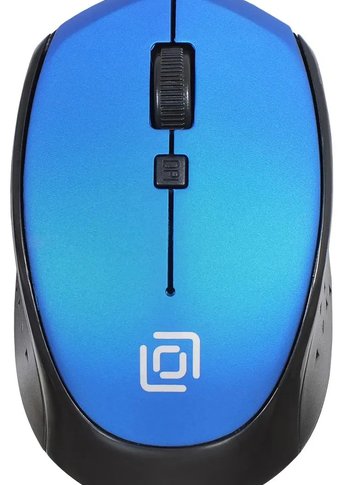 Мышь Oklick 488MW черный/синий оптическая (1600dpi) беспроводная USB для ноутбука (4but)