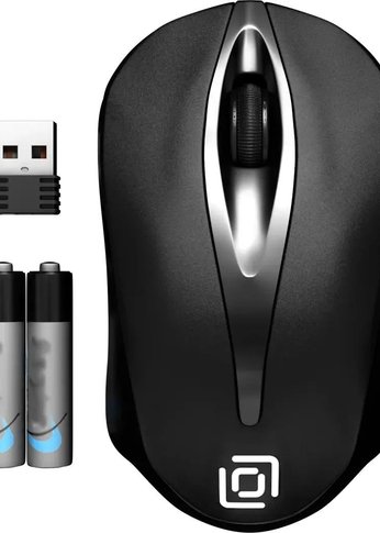 Мышь Oklick 675MW черный оптическая (800dpi) беспроводная USB для ноутбука (3but)