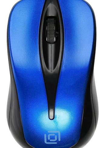 Мышь Oklick 675MW черный/синий оптическая (800dpi) беспроводная USB для ноутбука (3but)