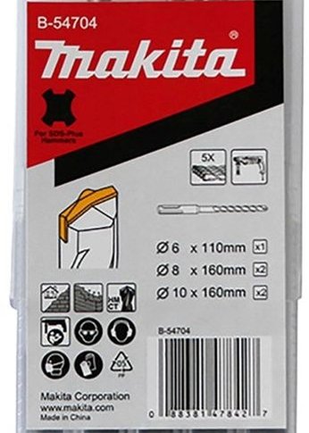 Набор буров Makita B-54704 по бет/камн (5пред.) для перфораторов