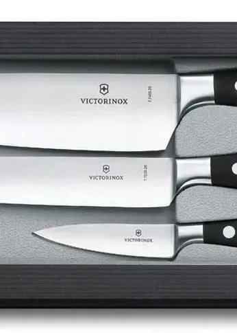 Набор ножей кухон. Victorinox Grand Maitre Chefs (7.7243.3) компл.:3предм. черный подар.коробка