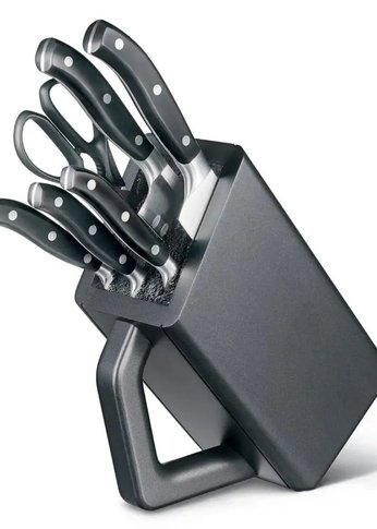 Набор ножей кухон. Victorinox Grand Maitre Cutlery Block (7.7243.6) компл.:6предм. с подставкой черный подар.коробка