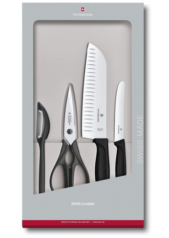 Набор ножей кухон. Victorinox Swiss Classic Kitchen (6.7133.4G) компл.:4шт черный подар.коробка