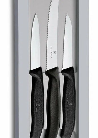 Набор ножей кухон. Victorinox Swiss Classic Paring (6.7113.3G) компл.:3предм. черный подар.коробка