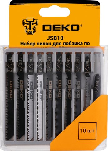 Набор пилок по дереву Deko JSB10 10пред. (лобзики)