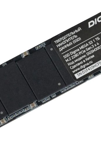 Накопитель SSD 1Tb Digma PCI-E 3.0 x4 M.2 2280 DGSM3001TS33T Mega S3