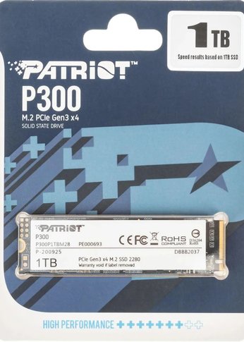 Накопитель SSD 1Tb Patriot PCI-E 3.0 x4 M.2 2280 P300P1TBM28 P300