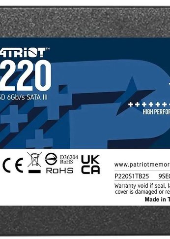 Накопитель SSD 1Tb Patriot SATA-III P220S1TB25 P220 2.5"