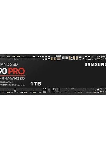 Накопитель SSD 1Tb Samsung PCI-E x4 M.2 2280 990 PRO NVMe MLC Скорость записи 6900 Мб/сек. Скорость чтения 7450 Мб/сек. 2.3mm TBW 600 Тб Время наработ