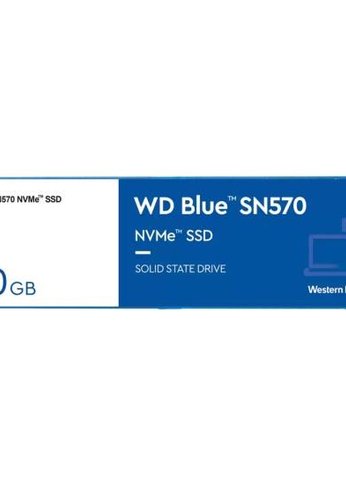 Накопитель SSD 250Gb WD PCI-E x4 M.2 2280 SN570 NVMe 3D NAND Скорость записи 1200 Мб/сек. Скорость чтения 3300 Мб/сек. 2.38mm TBW 150 Тб WDS250G3B0C