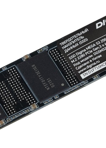 Накопитель SSD 256Gb Digma PCI-E 3.0 x4 M.2 2280 DGSM3256GS33T Mega S3