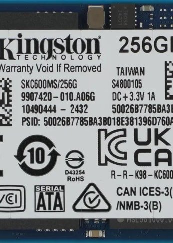 Накопитель SSD 256Gb Kingston SKC600MS/256G KC600 mSATA