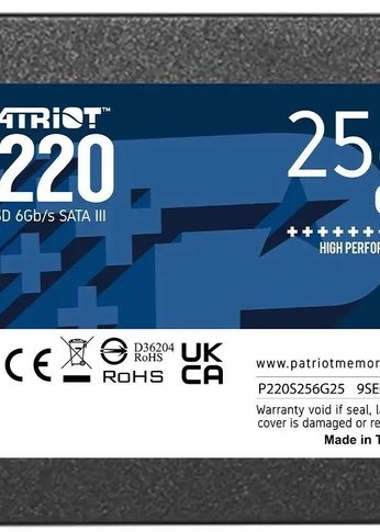 Накопитель SSD 256Gb Patriot SATA-III P220S256G25 P220 2.5"