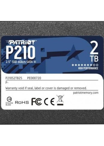 Накопитель SSD 2Tb Patriot SATA-III P210 3D NAND Скорость записи 430 Мб/сек. Скорость чтения 520 Мб/сек. TbW 960 Tb P210S2Tb25