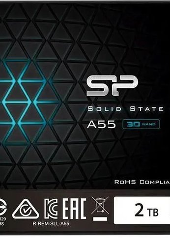 Накопитель SSD 2Tb Silicon Power SATA-III A55, 2.5" [R/W - 500/450 MB/s] TLC