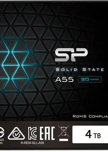 Накопитель SSD 4Tb Silicon Power A55, 2.5", SATA III [R/W - 500/450 MB/s] TLC