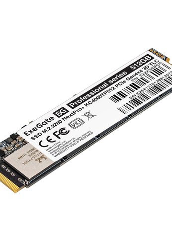 Накопитель SSD 512GB ExeGate NextPro+ KC4000TP512 M.2 2280 PCI-E 4.0 x4 3D TLC (EX297592RUS)