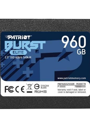 Накопитель SSD 960Gb Patriot SATA-III PBE960GS25SSDR Burst Elite 2.5"