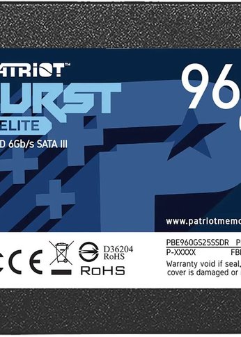 Накопитель SSD 960Gb Patriot SATA-III PBE960GS25SSDR Burst Elite 2.5"