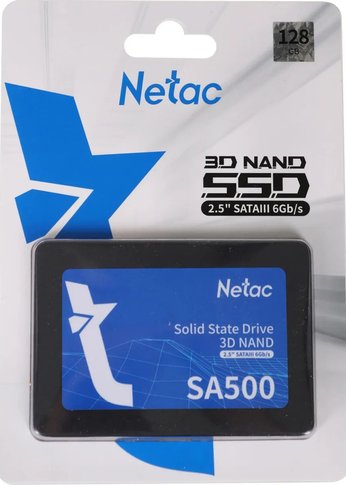 Накопитель SSD Netac SATA III 128Gb NT01SA500-128-S3X SA500 2.5"