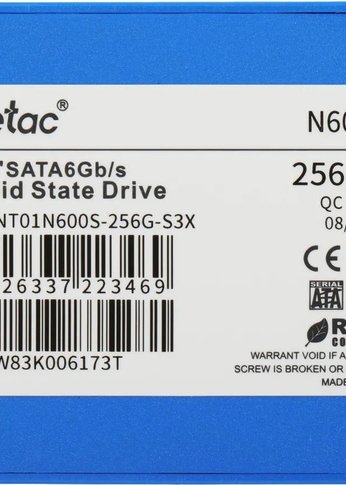 Накопитель SSD Netac SATA III 256Gb NT01N600S-256G-S3X N600S 2.5"