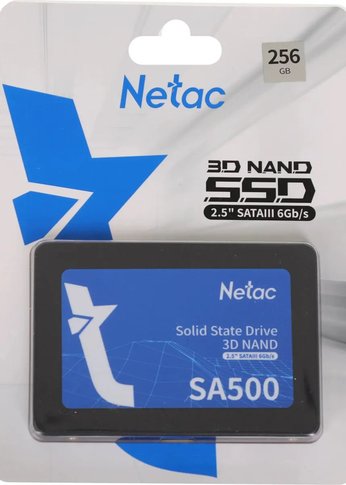 Накопитель SSD Netac SATA III 256Gb NT01SA500-256-S3X SA500 2.5"