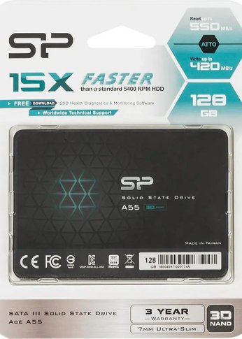 Накопитель SSD Silicon Power SATA III 128Gb SP128GBSS3A55S25 Ace A55 2.5"