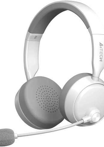 Наушники с микрофоном A4Tech BH230 белый/серый мониторные BT оголовье (BH230 WHITE)