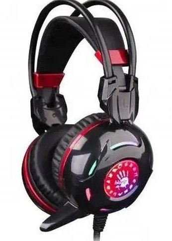 Наушники с микрофоном A4Tech Bloody G300 черный/красный 2.2м мониторные оголовье (G300 BLACK+RED)