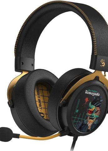 Наушники с микрофоном A4Tech Bloody M595 Renegade черный/рисунок 2.3м мониторные USB оголовье (M595)