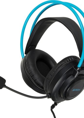 Наушники с микрофоном A4Tech Fstyler FH200U серый/синий 2м накладные USB оголовье (FH200U BLUE)