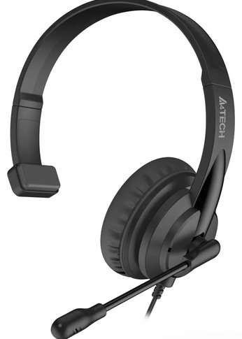 Наушники с микрофоном A4Tech HS-11 черный 2м накладные оголовье (HS-11/3.5MM PLUG/BLACK)