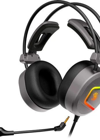 Наушники с микрофоном A4Tech MC750 серый 2.3м мониторные USB оголовье