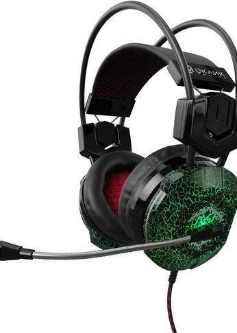 Наушники с микрофоном Oklick HS-L500G TOXIC черный 2.2м мониторные оголовье (472656)
