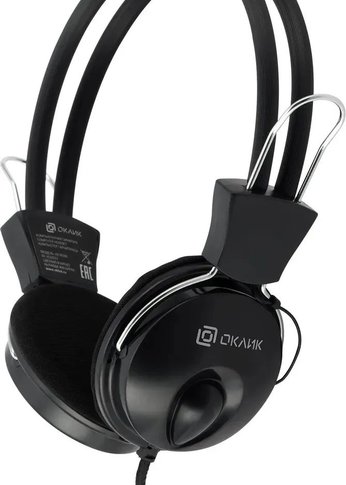 Наушники с микрофоном Oklick HS-M200 черный 1.8м накладные оголовье (1532011)
