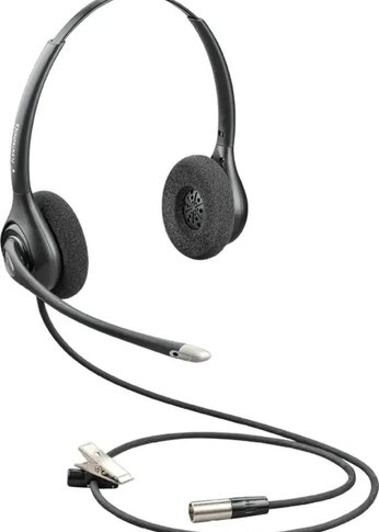 Наушники с микрофоном Plantronics HW261N-DCDUALCHANNEL черный 1.5м накладные оголовье (86872-02)