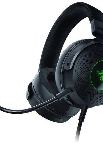 Наушники с микрофоном Razer Kraken V3 HyperSense черный 2м мониторные USB оголовье (RZ04-03770100-R3M1)