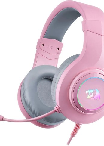 Наушники с микрофоном Redragon Hylas игровые, проводной,RGB,USB+3.5мм, розовый
