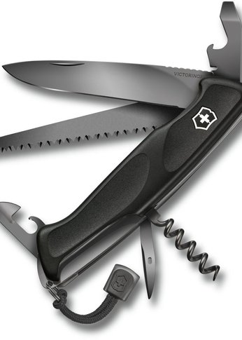 Нож перочинный Victorinox RangerGrip Onyx (0.9563.C31P) 130мм 12функц. черный подар.коробка