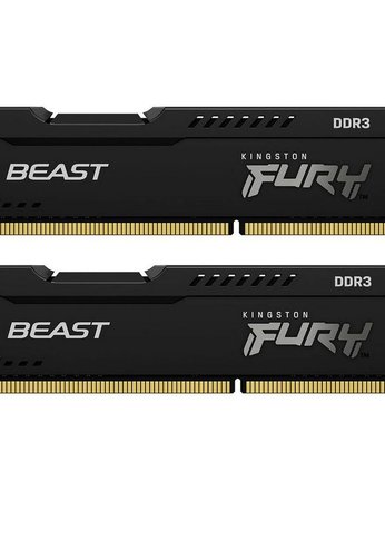 Память DDR3 2x4GB 1866MHz Kingston KF318C10BBK2/8 FURY Beast Black PnP 1RX8 10-11-10 1.5V 240-pin 4Gbit