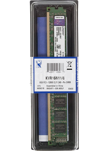 Память DDR3 8Gb 1600MHz Kingston PC3-12800 KVR16N11/8