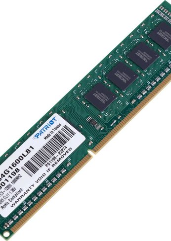 Память DDR3L 4Gb 1600MHz Patriot PSD34G1600L81 Signature RTL PC3-12800 CL11 DIMM 240-pin 1.35В single rank Ret