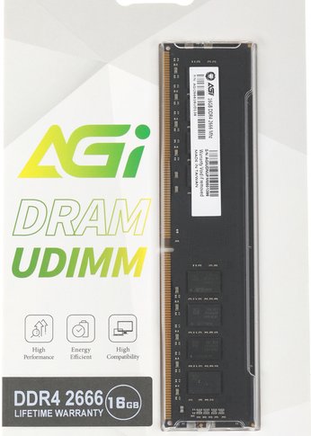 Память DDR4 16Gb 2666MHz AGi AGI266616UD138 UD138 RTL PC4-21300 DIMM 288-pin 1.2В Ret